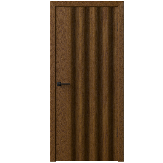 Дверь межкомнатная глухая Синди-5 60x200 см Шпон цвет орех с замком и петлями