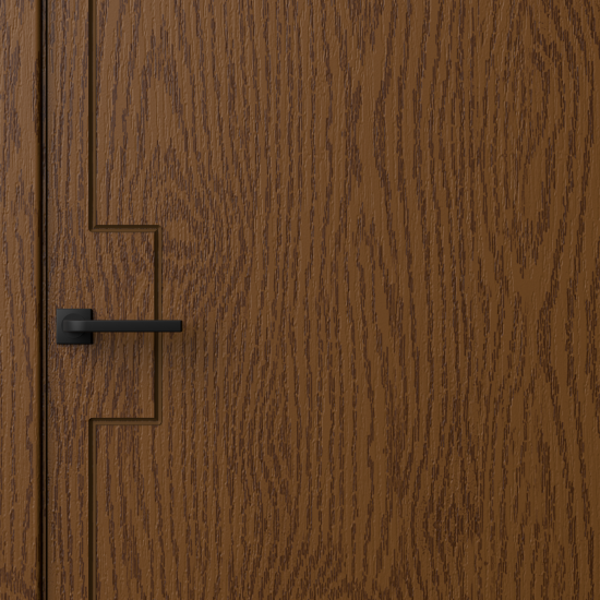 Дверь межкомнатная глухая Синди-3 60x200 см шпон цвет орех с замком и петлями