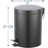 Контейнер для мусора для ванной KONSENSA Терни 5 л сталь цвет черный