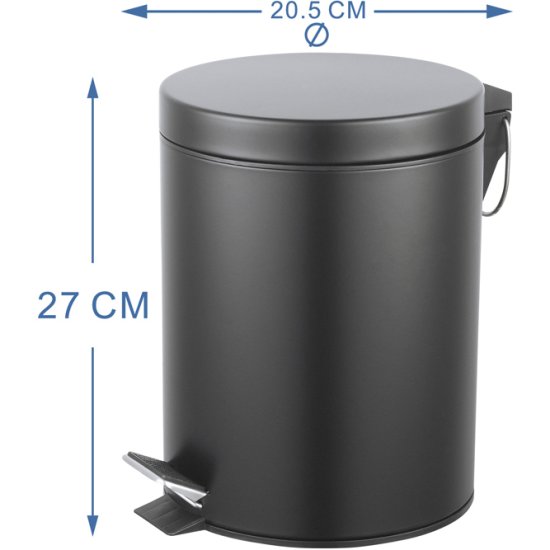 Контейнер для мусора для ванной KONSENSA Терни 5 л сталь цвет черный