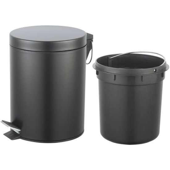Контейнер для мусора для ванной KONSENSA Терни 5 л сталь цвет черный