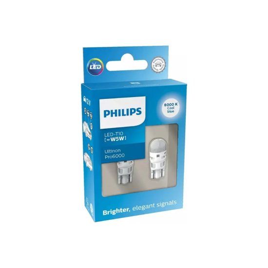 Автолампа PHILIPS T10W, W2.1х9.5d