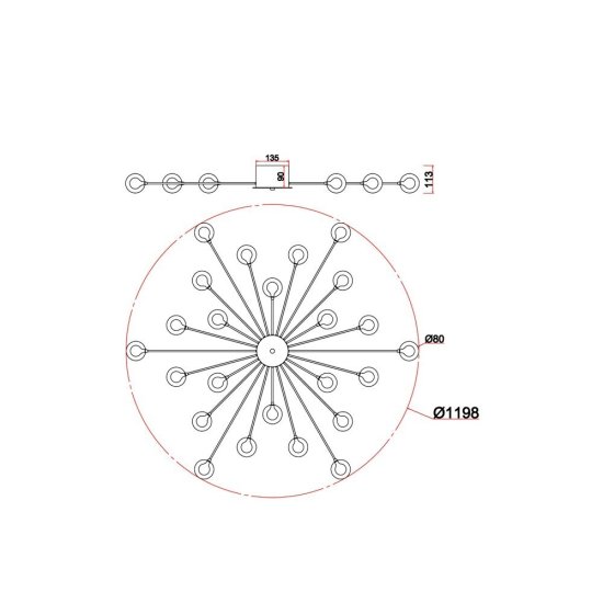 Люстра потолочная Freya Celebrity G4 72 Вт 22 кв.м (FR5242CL-24BS1)