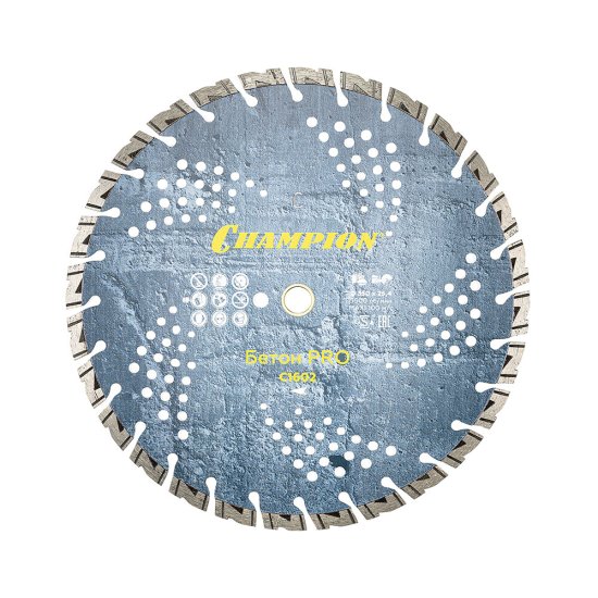 Диск алмазный по бетону Champion Heavyсut Pro 350x25,4x10 мм сегментный сухой рез (C1602)