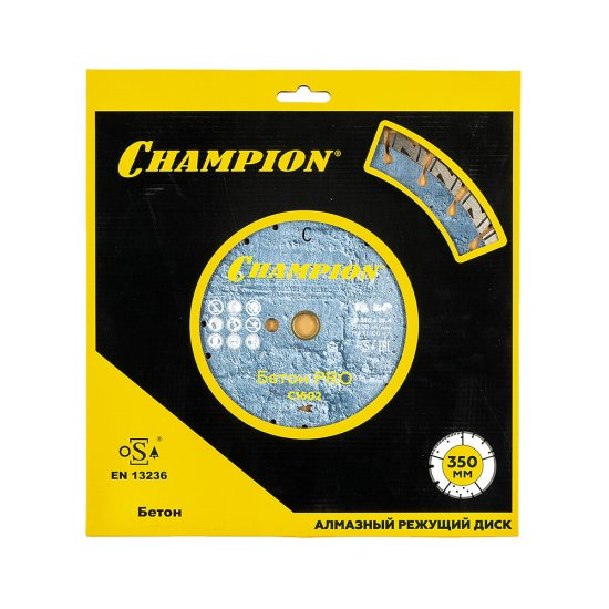 Диск алмазный по бетону Champion Heavyсut Pro 350x25,4x10 мм сегментный сухой рез (C1602)