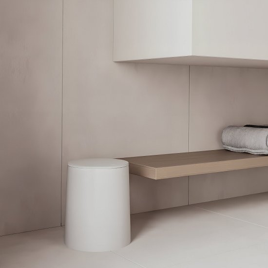 Ведро для мусора Ambient Flux с крышкой 5 л полипропилен белое