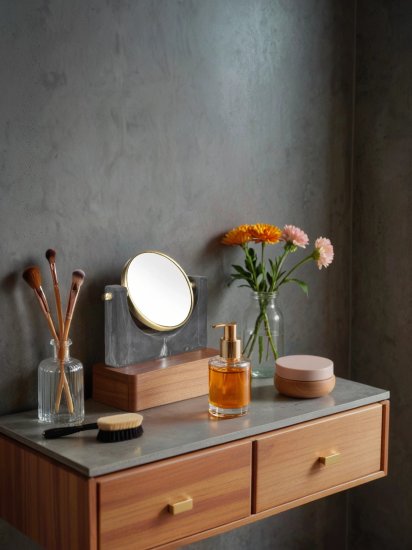 Зеркало декоративное настольное круглое D12 см