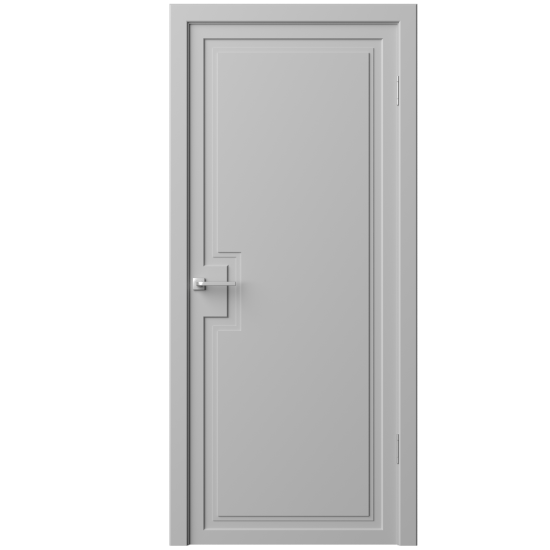 Дверь межкомнатная глухая Лео 70x200 см эмаль цвет гейнсборо с замком и петлями