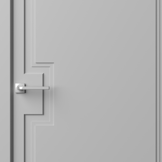 Дверь межкомнатная глухая Лео 70x200 см эмаль цвет гейнсборо с замком и петлями