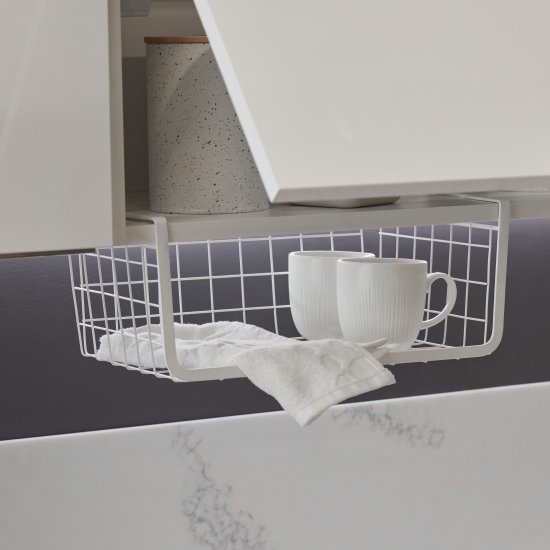 Держатель для посуды KONSENSA 36x14.5x25 см сталь цвет белый