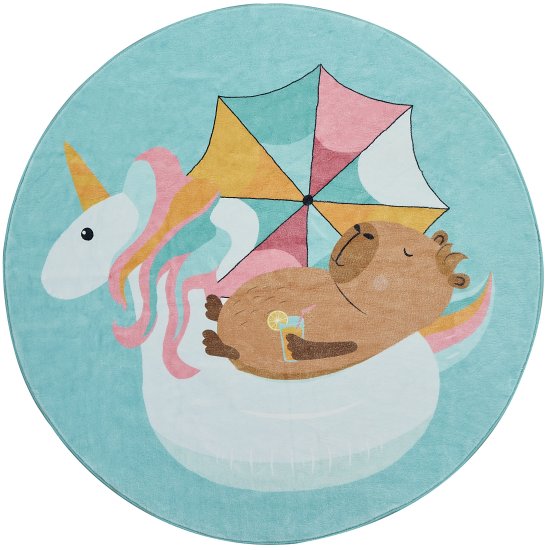 Ковер Kindora круг Ø100 см полиэстер VA-20 цвет бирюзовый