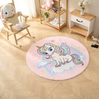 Ковер Kindora круг Ø100 см полиэстер VA-19 цвет розовый