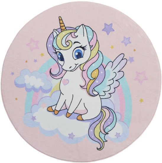 Ковер Kindora круг Ø100 см полиэстер VA-19 цвет розовый