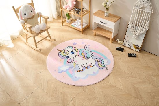 Ковер Kindora круг Ø100 см полиэстер VA-19 цвет розовый