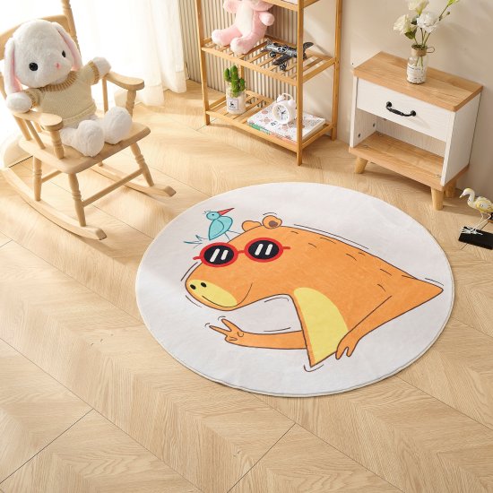 Ковер Kindora круг Ø100 см полиэстер VA-16 цвет оранжевый