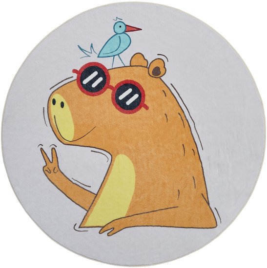 Ковер Kindora круг Ø100 см полиэстер VA-16 цвет оранжевый