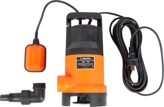 Насос погружной дренажный для грязной воды Вихрь ДН-750, 15300 л/час.