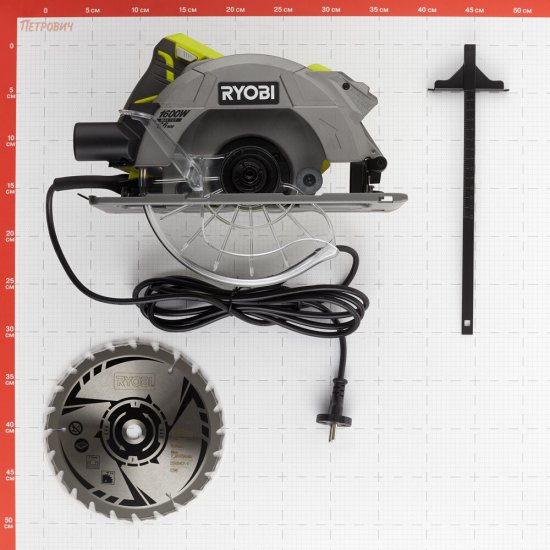 Пила дисковая электрическая Ryobi RCS1600-K 1600 Вт 190 мм (15606923)