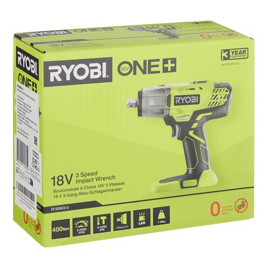 Гайковерт ударный аккумуляторный Ryobi One+ R18IW3-0 18 В без АКБ и ЗУ (15515600)