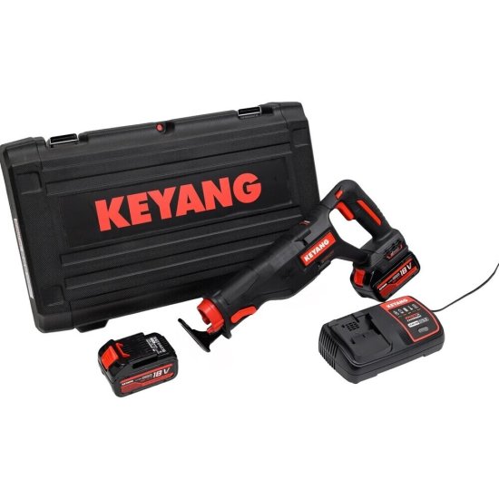 Пила сабельная аккумуляторная Keyang RS20BLH-30V 18 В 5 Ач Li-Ion 2 АКБ и ЗУ (30684248)