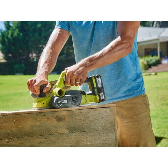 Рубанок аккумуляторный Ryobi One+ R18PL-0 82 мм без АКБ и ЗУ (15642368)