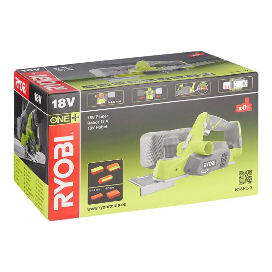 Рубанок аккумуляторный Ryobi One+ R18PL-0 82 мм без АКБ и ЗУ (15642368)