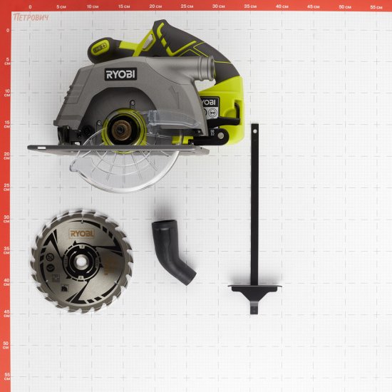 Пила дисковая аккумуляторная Ryobi One+ R18CS 18 В d165 мм без АКБ и ЗУ (15505193)