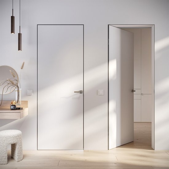 Дверь межкомнатная Lavelly Invisible 700х2300 мм правая с обратным открыванием кромка хром