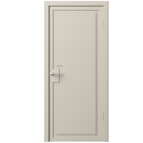 Дверь межкомнатная глухая Лео 90x200 см эмаль цвет мокко с замком и петлями