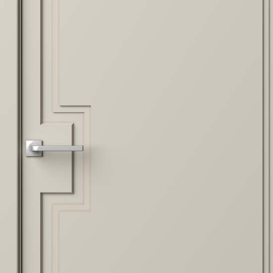 Дверь межкомнатная глухая Лео 90x200 см эмаль цвет мокко с замком и петлями