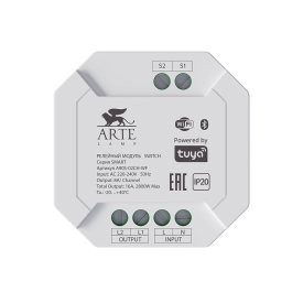 Умное реле для светодиодной ленты Arte Lamp Smart 220 В 2800 Вт IP20 (A90S-02CH-WF)