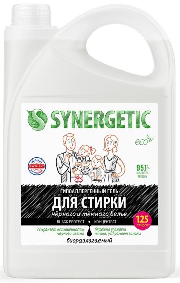 Гель для стирки черного белья Synergetic Black 3.75 л