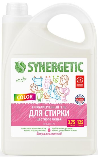 Гель для стирки цветного белья Synergetic Color 3.75 л