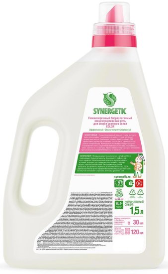 Гель для стирки цветного белья Synergetic 1.5 л