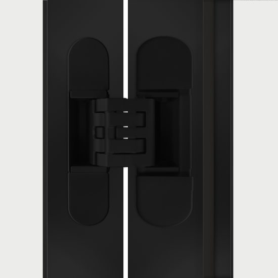 Дверь межкомнатная глухая с замком комплекте Invisible 80x230 см правая черная алюминиевая кромка цвет белый