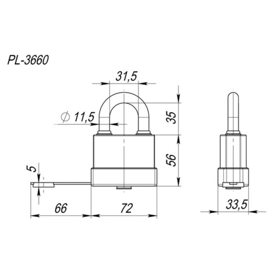 Замок навесной Fuaro PL-WEATHER-3660