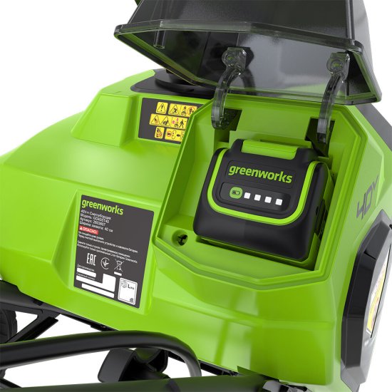 Снегоуборщик аккумуляторный Greenworks G40ST40 400 мм 40 В 1 АКБ и ЗУ (G40ST40)