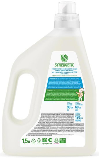Гель для стирки цветного белья Synergetic для всех тканей 1.5 л