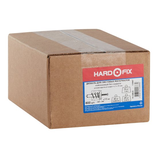 Дюбель для листовых материалов Hard-Fix PBA 4,5x37 мм нейлон усиленный без шурупа (800 шт.)
