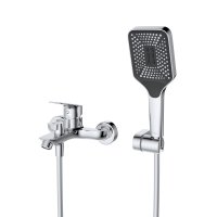 Смеситель для ванны BelBagno Due хром однорычажный с коротким изливом с лейкой (DUE-VASM-CRM)