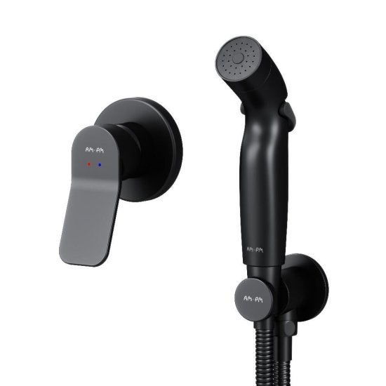 Смеситель с гигиеническим душем встраиваемый AM.PM X-Joy со скрытой частью в комплекте черный (F40H85A22)