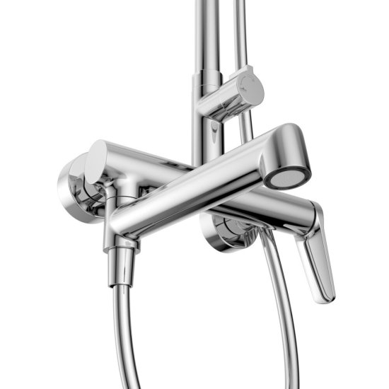 Душевая система Unique с верхним душем с лейкой со смесителем хром (UNIQUE-VSCM-CRM)