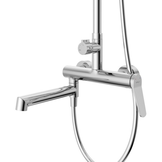 Душевая система Unique с верхним душем с лейкой со смесителем хром (UNIQUE-VSCM-CRM)