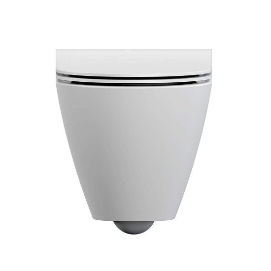 Унитаз подвесной сорт Коммерческий Модель 04 безободковый белый с сиденьем дюропласт микролифт (69221)