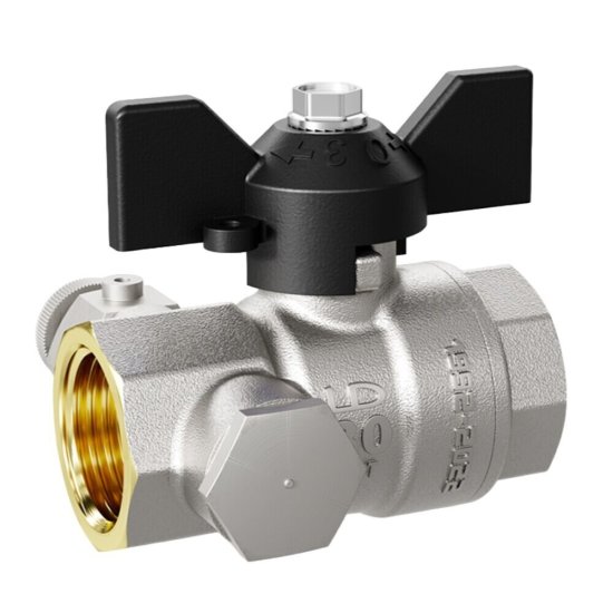 Кран шаровой латунный LD Pride 1/2 ВР(г) х 1/2 ВР(ш) для подключения манометра бабочка прямой (LD 44.394.15.20)