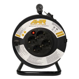 Удлинитель на катушке 3x1 20 м 4 розетки 2200 Вт с заземлением цвет черный