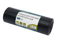Мешок для бытового мусора Beginia 220 л 12x30 см полиэтилен 60 мкм черный 10 шт.