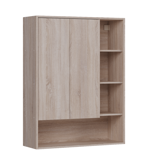 Шкаф для ванной комнаты без зеркала подвесной Vigo Matteo 89.5x116x30 см цвет дуб сонома