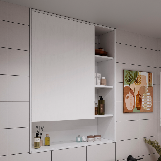 Шкаф для ванной комнаты без зеркала подвесной Vigo Matteo 89.5x116x30 см цвет белый