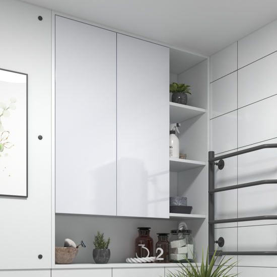 Шкаф для ванной комнаты без зеркала подвесной Vigo Milk 89.5x116x30 см цвет белый